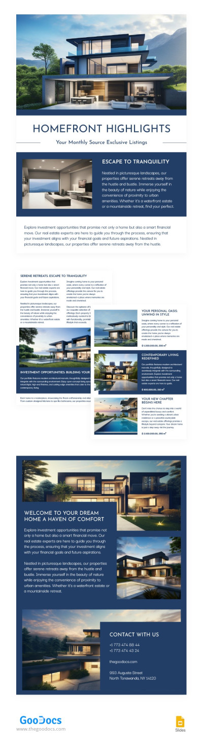 Bulletin d'information sur l'immobilier moderne Modèle