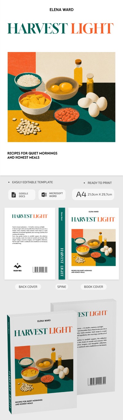 Modern Recipe Book Cover Template