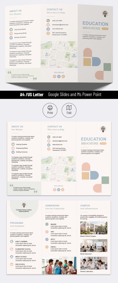 Modern School Brochure Template Template