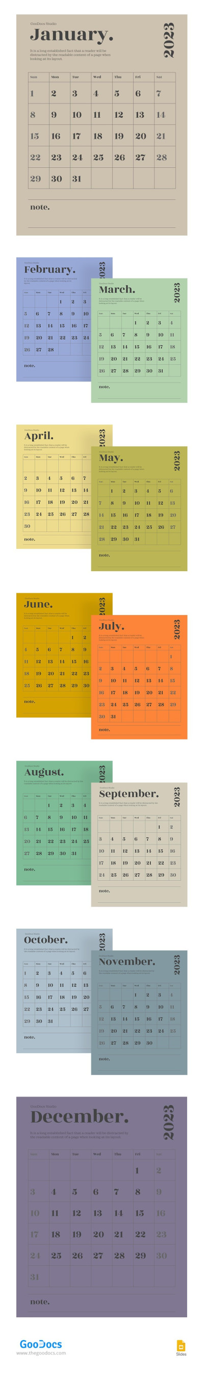 Modern School Calendar Template