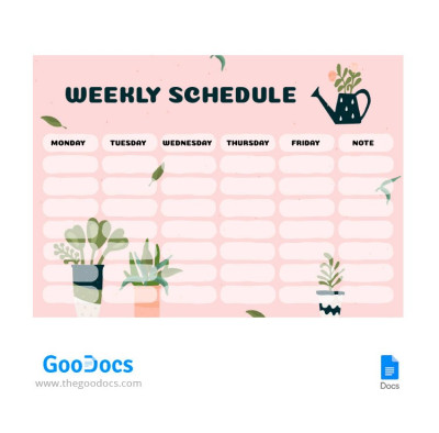 Modern Weekly Schedule - Weekly Schedules