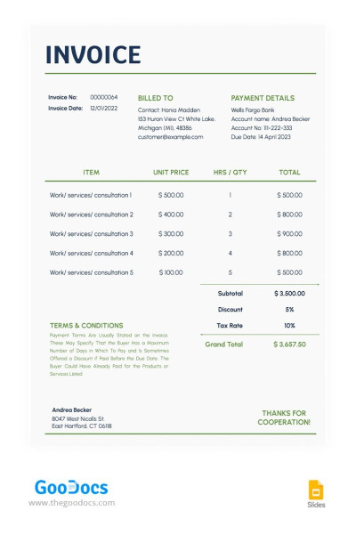 Modest Basic Invoice Template