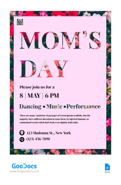 Pink Mom's Day Flyer Template