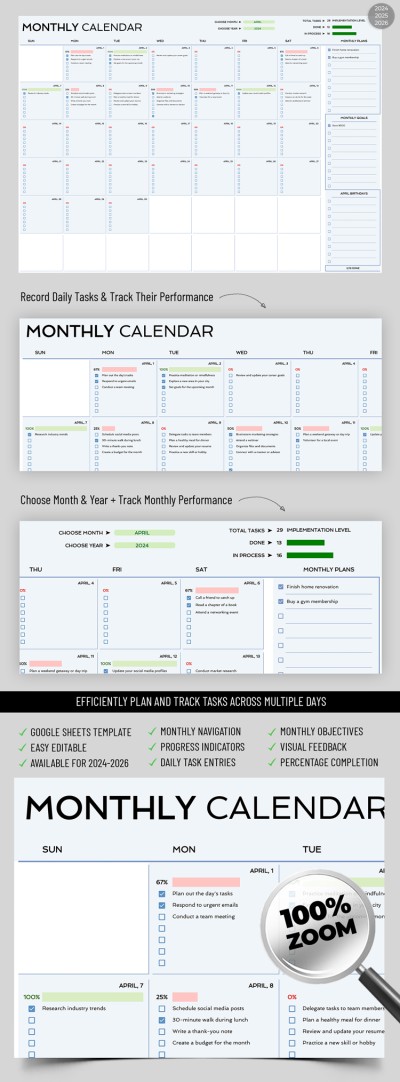 Professional Monthly Calendar Template