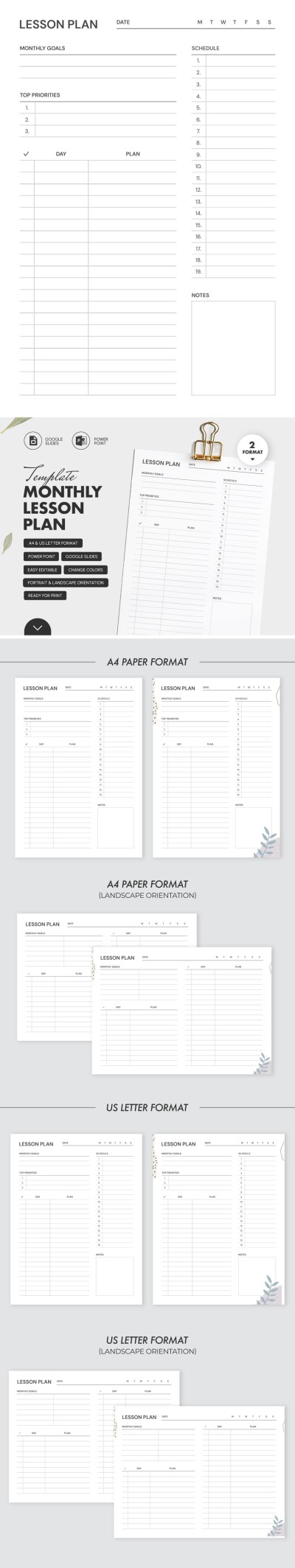 Monthly Lesson Plan Template