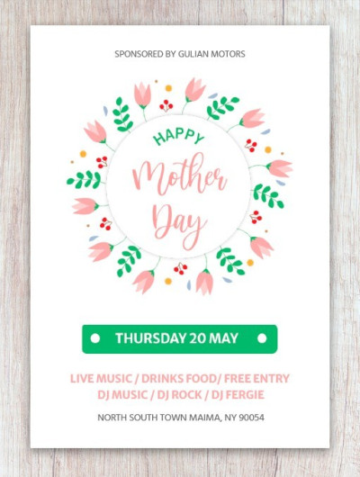 Mother Day Floral Flyer Template