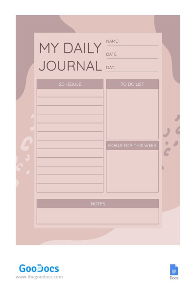 Free My Daily Journal Template