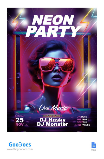 Neon Party Flyers Template