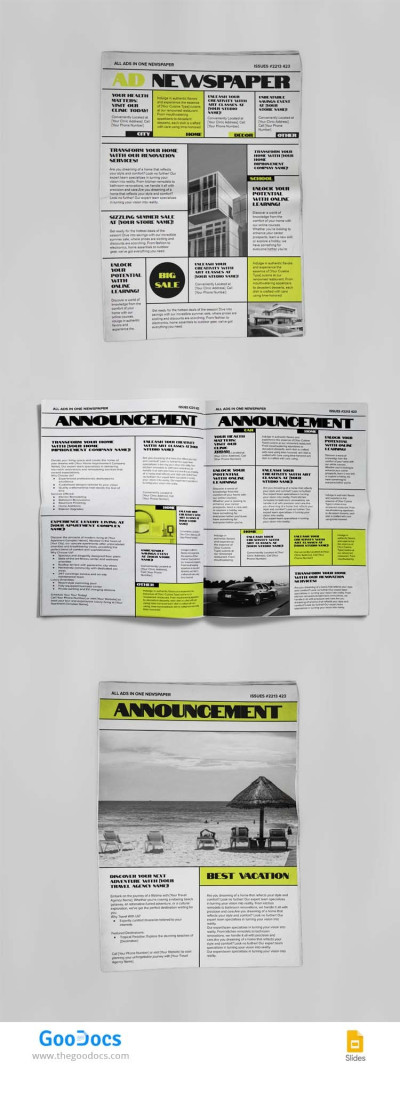 Newspaper Advertisement Template