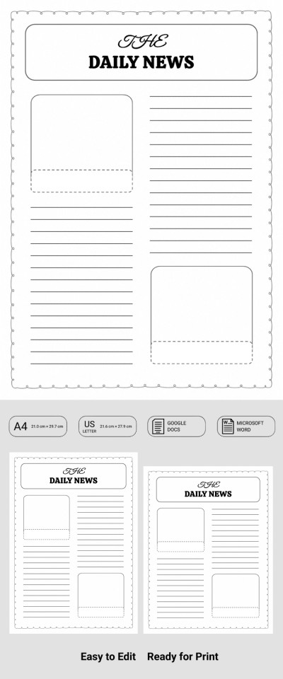 Newspaper Article Template for Kids Template