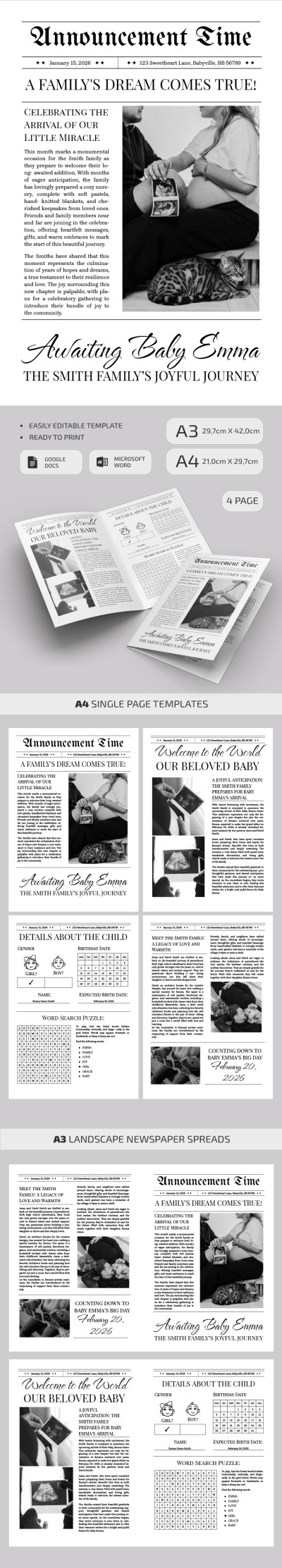Newspaper Baby Announcement With Photo