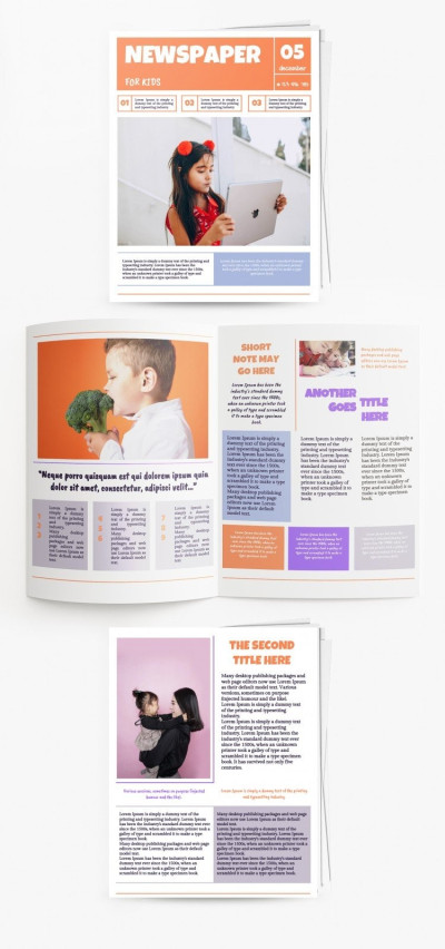 newspaper templates for kids to write on