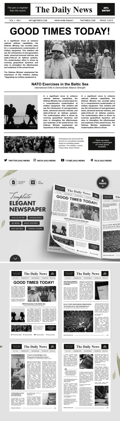 Elegant Newspaper Template