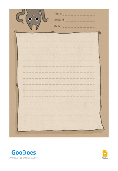 Note in Brown Tones Template