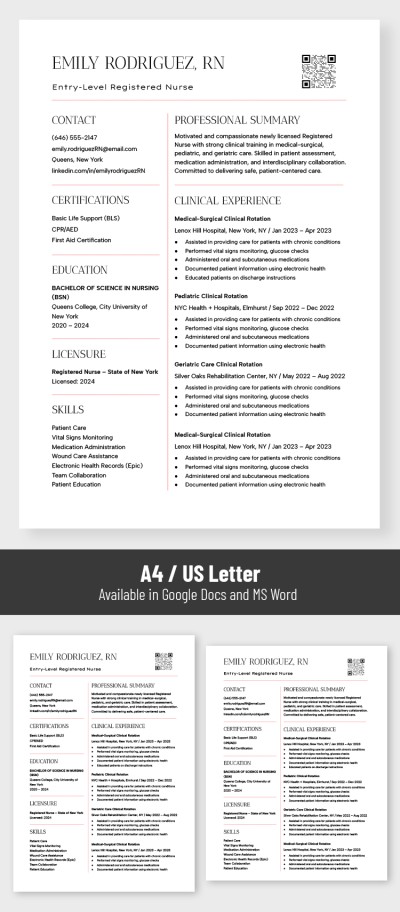 Nurse Entry-Level Resume Template Template