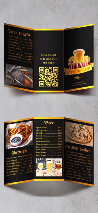 Menu da Oktoberfest Modelo