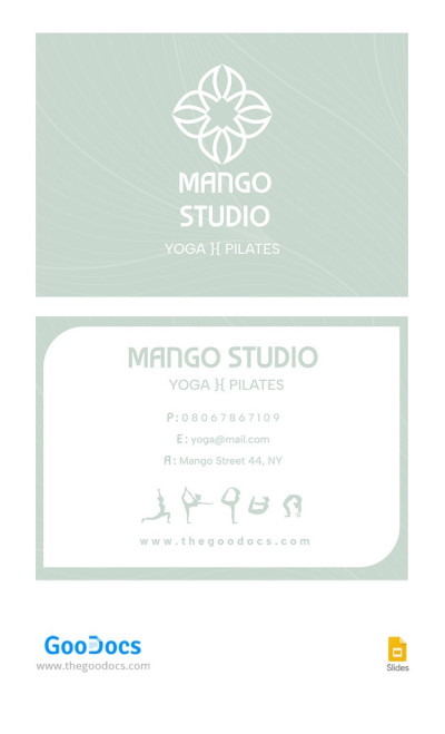 Olive Yoga Business Card Template
