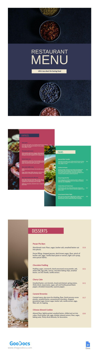 Ordinary Restaurant Menu Template