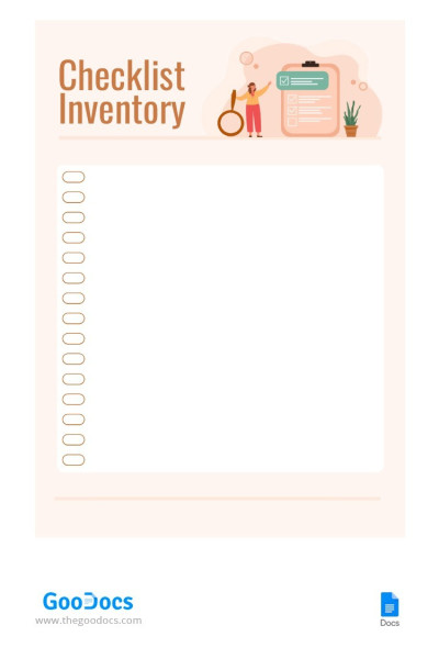 Pastel Inventory Checklist Template