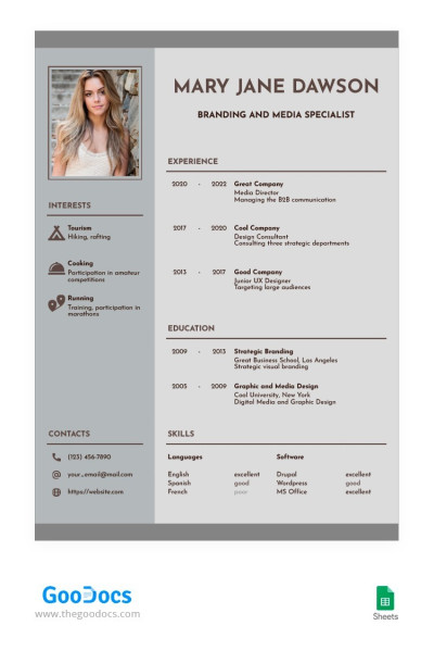 Pastel Style CV Template Template