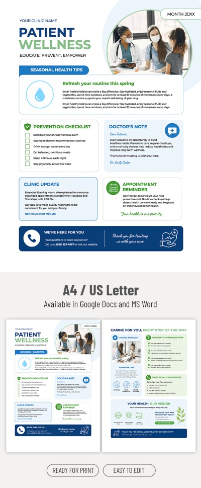 Patient Wellness Newsletter Template Template