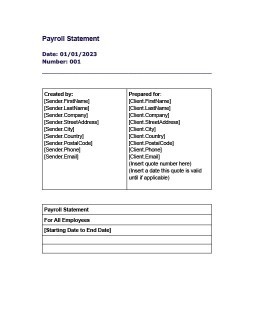 Payroll Statement Template