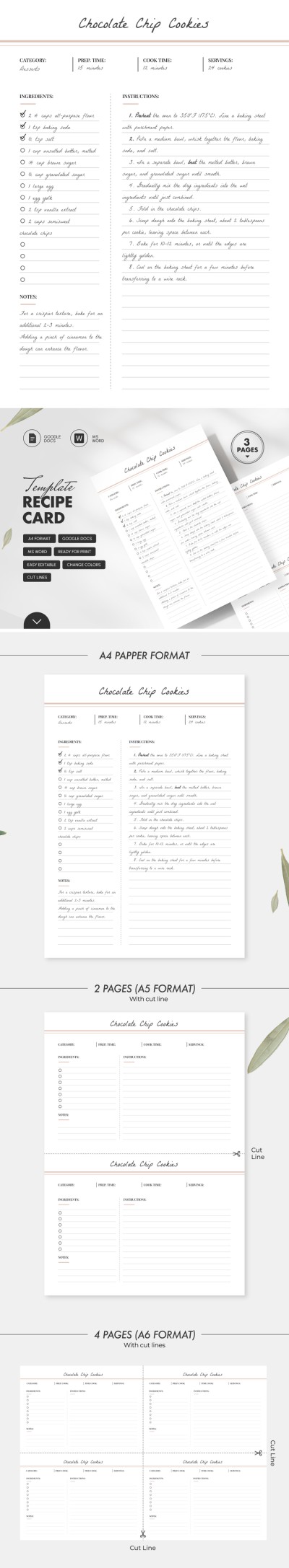 Perfect Recipe Card Template