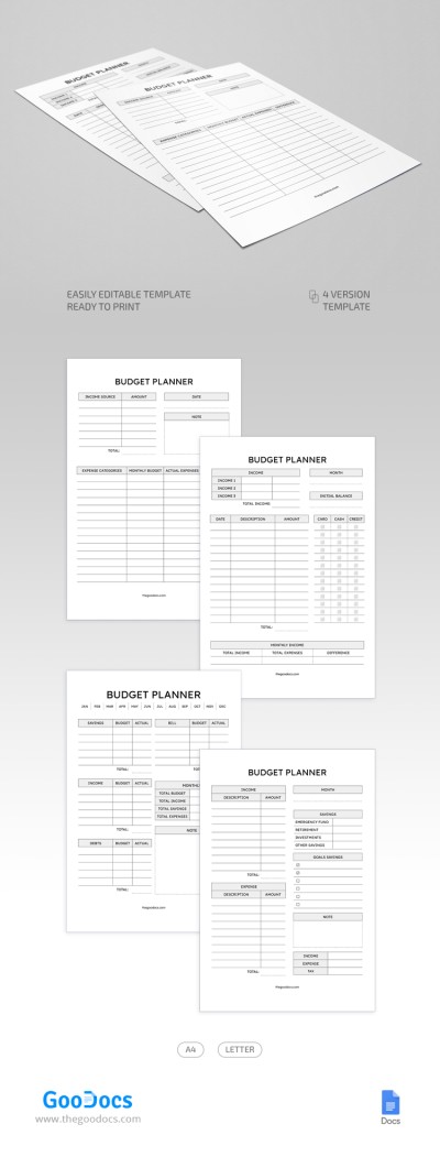 Simple Personal Budget Template