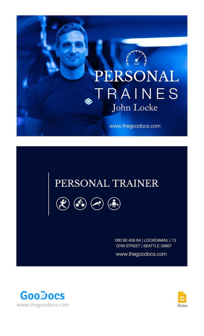 Cartão de visita de Personal Trainer Modelo