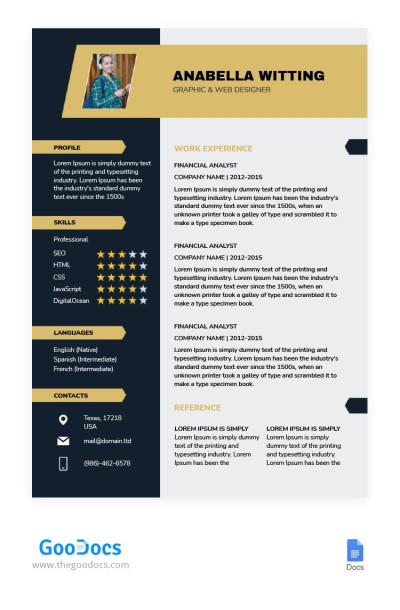 Stylish Graphic Designer Resume Template