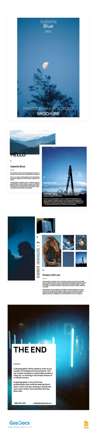 Portfolio de photographie Brochure Modèle