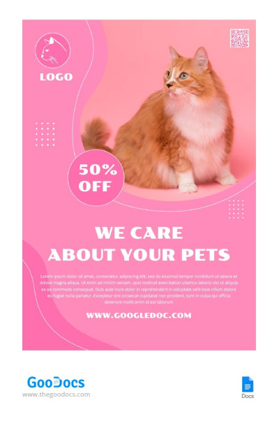 Pink Animal Sale Flyer Template