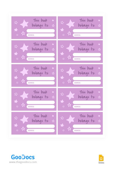 Pink Book Address Label Template