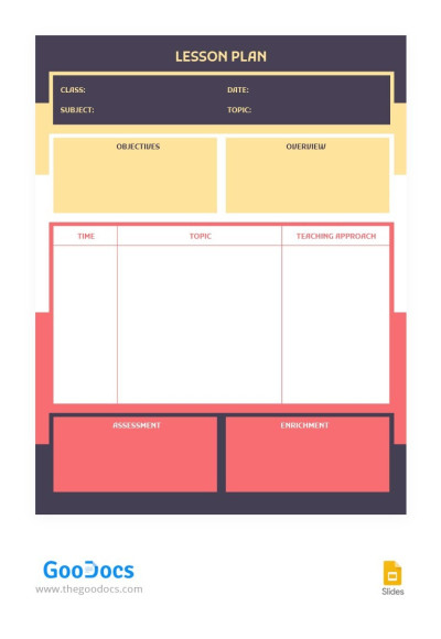 Pleasant Simple Lesson Plan Template