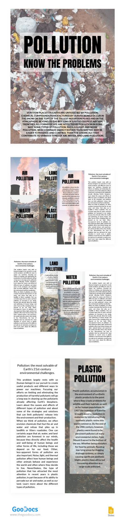 Pollution Book Template