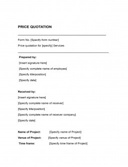 Price Quote Template