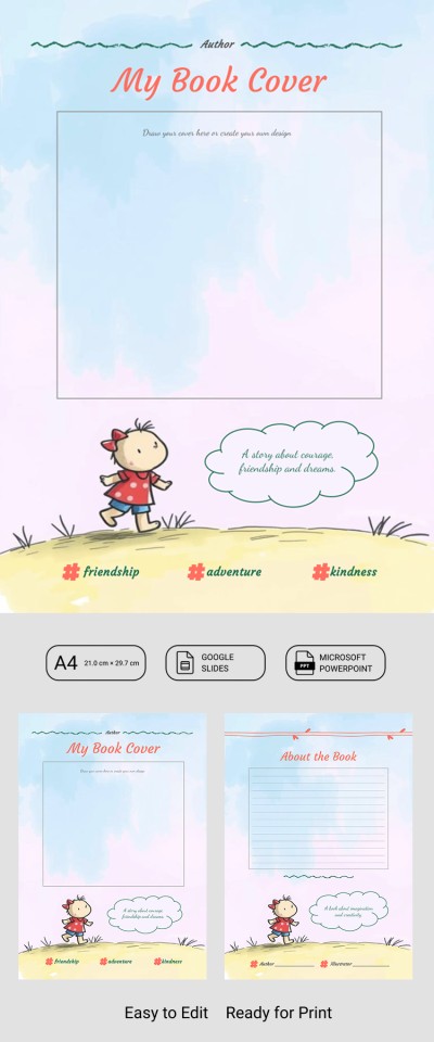 Printable Blank Book Cover Template Template