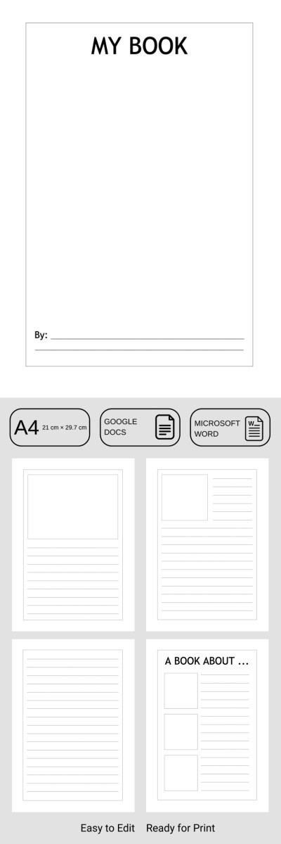 Printable Blank Book Template for School Template