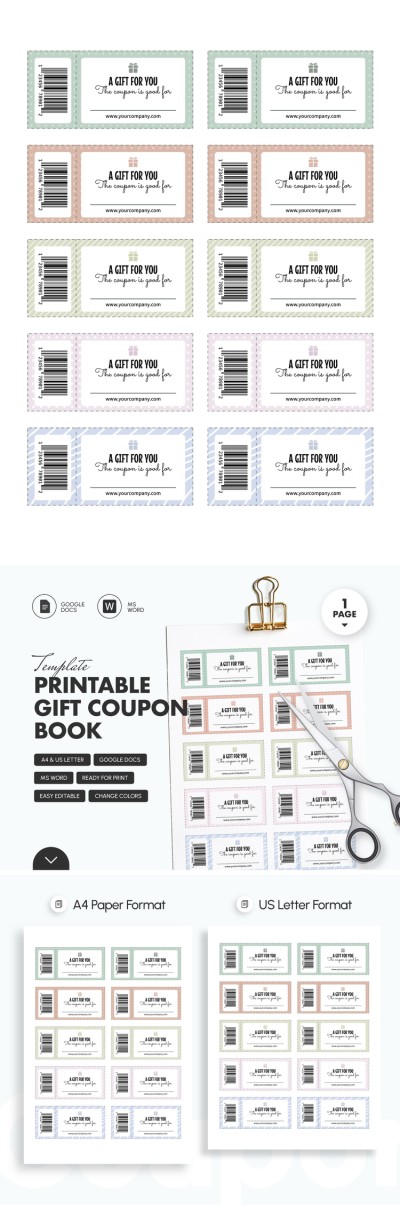 Stampabile Modello di Buono Regalo Coupon Modello