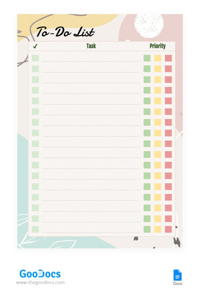 Priority To-do List Template