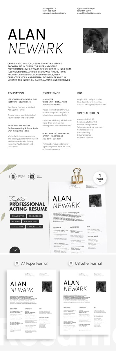 Professional Acting Resume Template