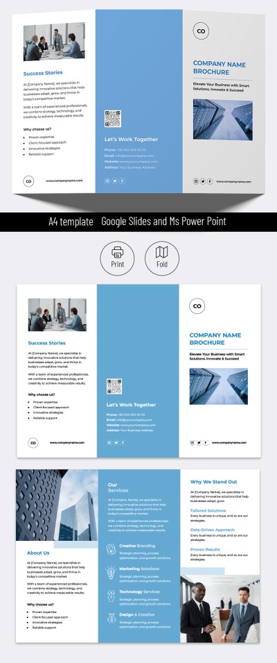 Modèle de brochure trifold d'entreprise professionnelle Modèle