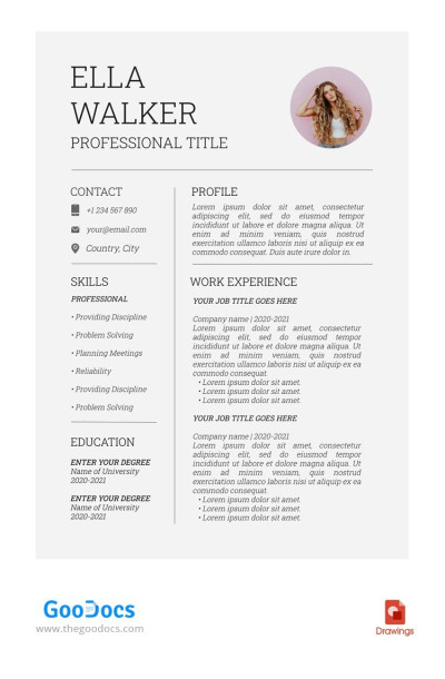 Professional Grey CV Template
