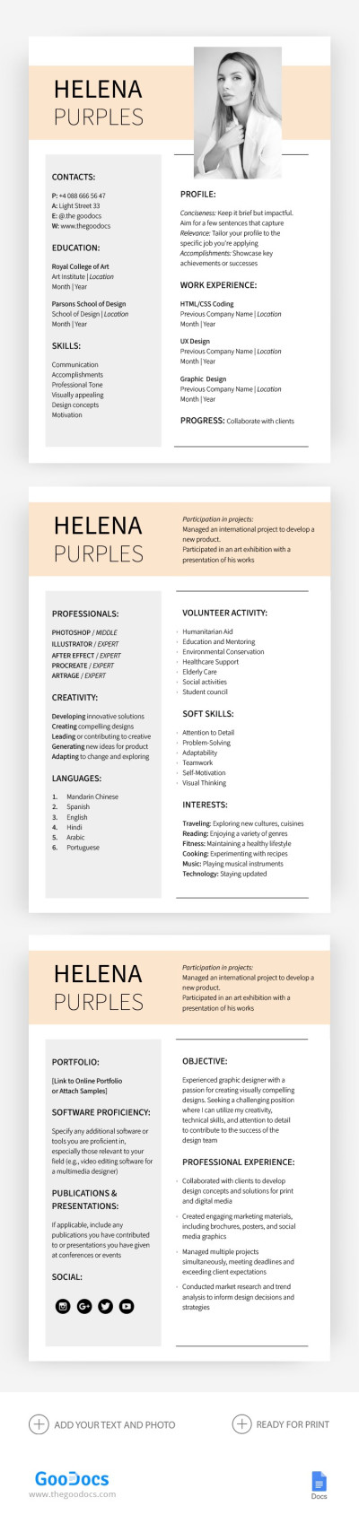 Professional Resume & CV Template
