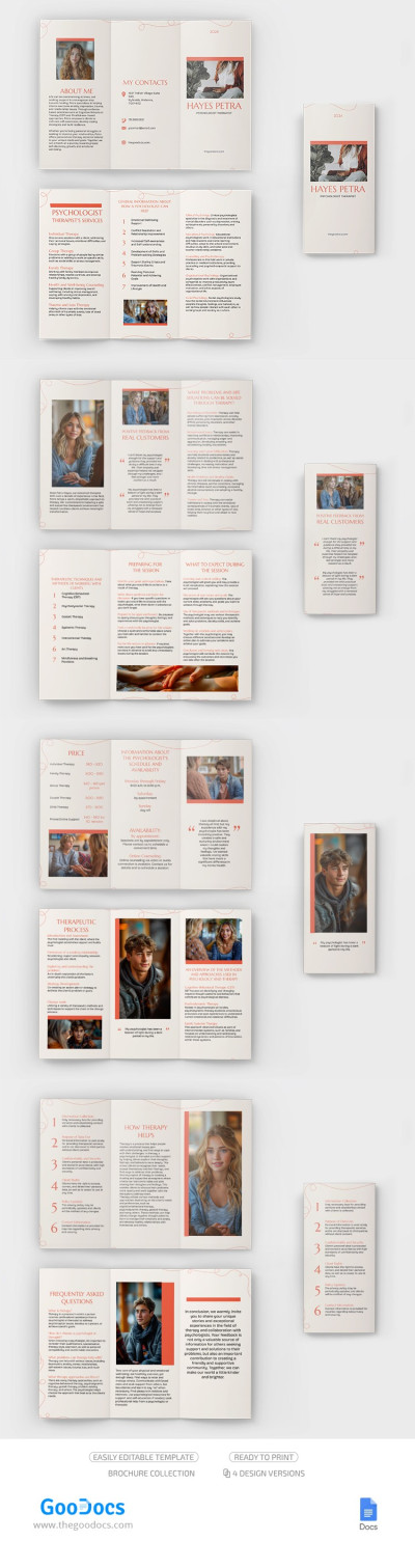 Therapist Trifold Brochure Template in Google Docs and Microsoft Word ...