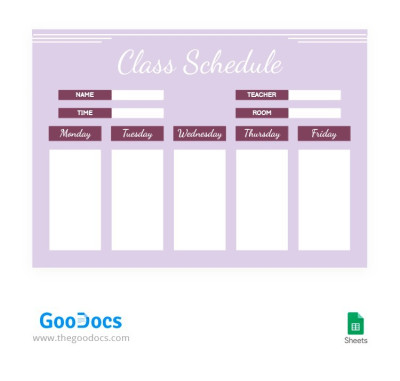 Horario de clases de Pure Purple Plantilla