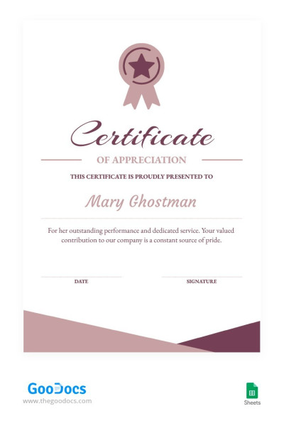 Pure Stylish Award Certificate Template