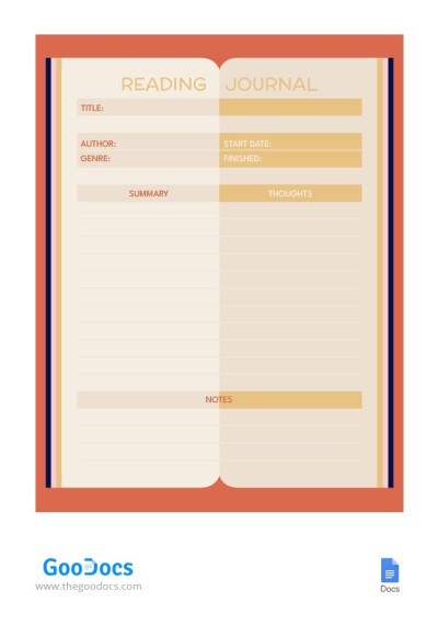 Reading Journal Template In Google Slides