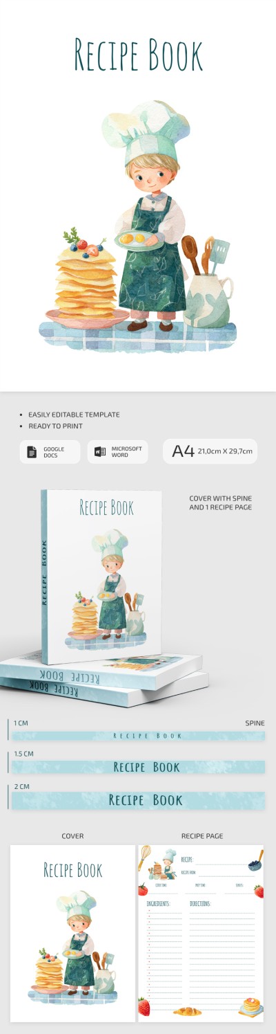 Recipe Book Cover Design for Kids