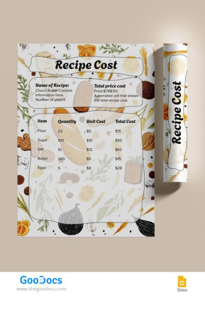 Recipe Cost Template